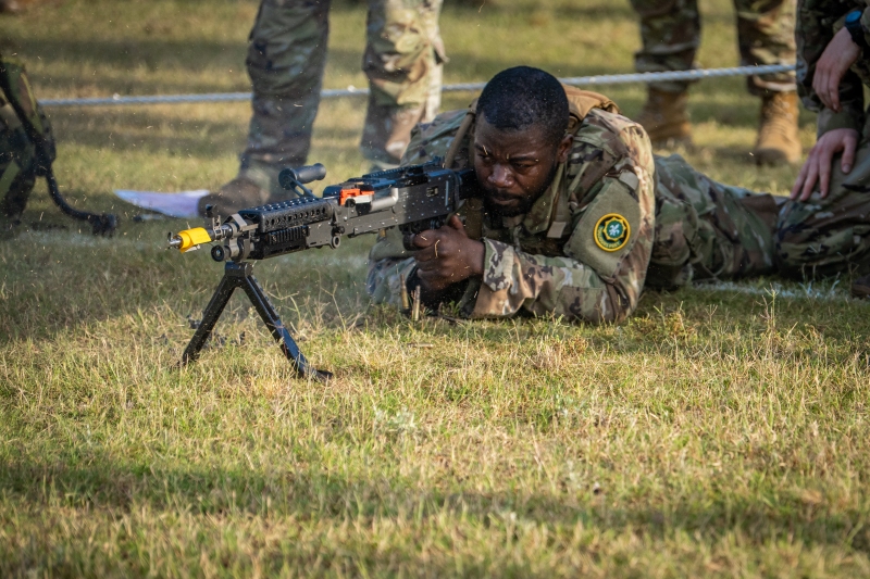 The 2025 Gainey Cup Best Scout Squad Competition wraps up with the Final Charge on York Field May 1, 2025 on Fort Benning, Georgia. Teams completed a series of mentally and physically challenging tasks after a 2 mile run. (U.S. Army photo by Patrick A. Albright)