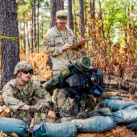 Scout teams from across the globe compete in the 2025 Gainey Cup Best Scout Squad Competition in the Round Robin Proficiency Skills Lanes event April 29, 2025, on Fort Benning, Georgia. During this event, Scout teams Simulate javelin live fire, medical skills lane, and dissassemble/reassemble M4/.240/.50 cal weapons. (U.S. Army photo by Daniel Marble)