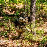 Scout teams from across the globe compete in the 2025 Gainey Cup Best Scout Squad Competition in the Round Robin Proficiency Skills Lanes event April 29, 2025, on Fort Benning, Georgia. During this event, Scout teams Simulate javelin live fire, medical skills lane, and dissassemble/reassemble M4/.240/.50 cal weapons. (U.S. Army photo by Daniel Marble)