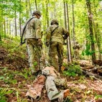Scout teams from across the globe compete in the 2025 Gainey Cup Best Scout Squad Competition in the Round Robin Proficiency Skills Lanes event April 29, 2025, on Fort Benning, Georgia. During this event, Scout teams Simulate javelin live fire, medical skills lane, and dissassemble/reassemble M4/.240/.50 cal weapons. (U.S. Army photo by Daniel Marble)