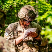 Scout teams from across the globe compete in the 2025 Gainey Cup Best Scout Squad Competition in the Round Robin Proficiency Skills Lanes event April 29, 2025, on Fort Benning, Georgia. During this event, Scout teams Simulate javelin live fire, medical skills lane, and dissassemble/reassemble M4/.240/.50 cal weapons. (U.S. Army photo by Daniel Marble)