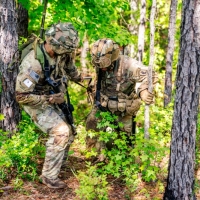 Scout teams from across the globe compete in the 2025 Gainey Cup Best Scout Squad Competition in the Round Robin Proficiency Skills Lanes event April 29, 2025, on Fort Benning, Georgia. During this event, Scout teams Simulate javelin live fire, medical skills lane, and dissassemble/reassemble M4/.240/.50 cal weapons. (U.S. Army photo by Daniel Marble)