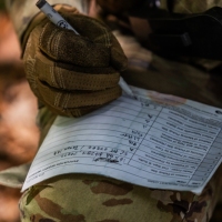 Scout teams from across the globe compete in the 2025 Gainey Cup Best Scout Squad Competition in the round robin proficiency skills lanes event April 30, 2025, on Fort Benning, Georgia. During this event, scout teams simulate javelin live fire, medical skills lane, and disassemble/reassemble M4/.240/.50 cal weapons. (U.S. Army photo by Joey Rhodes II)