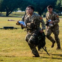 The 2025 Gainey Cup Best Scout Squad Competition wraps up with the Final Charge on York Field May 1, 2025 on Fort Benning, Georgia. Teams completed a series of mentally and physically challenging tasks after a 2 mile run. (U.S. Army photo by Joey Rhodes II)
