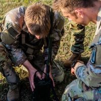 The 2025 Gainey Cup Best Scout Squad Competition wraps up with the Final Charge on York Field May 1, 2025 on Fort Benning, Georgia. Teams completed a series of mentally and physically challenging tasks after a 2 mile run. (U.S. Army photo by Joey Rhodes II)