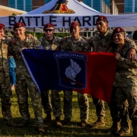 The 2025 Gainey Cup Best Scout Squad Competition wraps up with the Final Charge on York Field May 1, 2025 on Fort Benning, Georgia. Teams completed a series of mentally and physically challenging tasks after a 2 mile run. (U.S. Army photo by Joey Rhodes II)