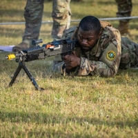 The 2025 Gainey Cup Best Scout Squad Competition wraps up with the Final Charge on York Field May 1, 2025 on Fort Benning, Georgia. Teams completed a series of mentally and physically challenging tasks after a 2 mile run. (U.S. Army photo by Patrick A. Albright)