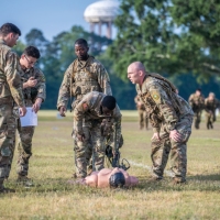 The 2025 Gainey Cup Best Scout Squad Competition wraps up with the Final Charge on York Field May 1, 2025 on Fort Benning, Georgia. Teams completed a series of mentally and physically challenging tasks after a 2 mile run. (U.S. Army photo by Patrick A. Albright)