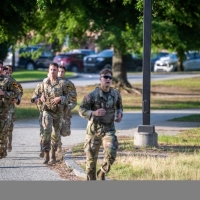 The 2025 Gainey Cup Best Scout Squad Competition wraps up with the Final Charge on York Field May 1, 2025 on Fort Benning, Georgia. Teams completed a series of mentally and physically challenging tasks after a 2 mile run. (U.S. Army photo by Patrick A. Albright)