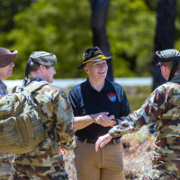 FORT BENNING, Ga. - Scout teams compete in the 2023 Gainey Cup Competition, May 3, 2023 at Fort Benning. Day three events included an obstacle course, and medical and commo lanes. (U.S. Army Photo by David W. Logsdon, MCoE Photographer)