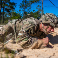 FORT BENNING, Ga. - Scout teams compete in the 2023 Gainey Cup Competition, May 3, 2023 at Fort Benning. Day three events included an obstacle course, and medical and commo lanes. (U.S. Army Photo by Patrick A. Albright, MCoE Photographer)