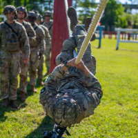 FORT BENNING, Ga. - Scout teams compete in the 2023 Gainey Cup Competition, May 3, 2023 at Fort Benning. Day three events included an obstacle course, and medical and commo lanes. (U.S. Army Photo by Patrick A. Albright, MCoE Photographer)