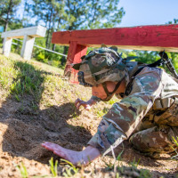 FORT BENNING, Ga. - Scout teams compete in the 2023 Gainey Cup Competition, May 3, 2023 at Fort Benning. Day three events included an obstacle course, and medical and commo lanes. (U.S. Army Photo by Patrick A. Albright, MCoE Photographer)